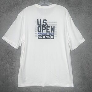 RLX Ralph Lauren T Shirt Sz L White 2-Sided US Open 2020 Winged Foot Wicking Tee